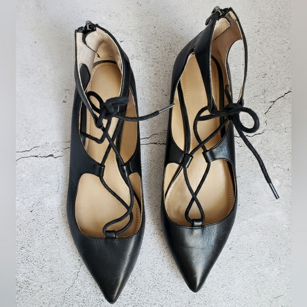 Saks Fifth Avenue Estyn-S Lace Up Flats - Sz 7.5 - Picture 5 of 12